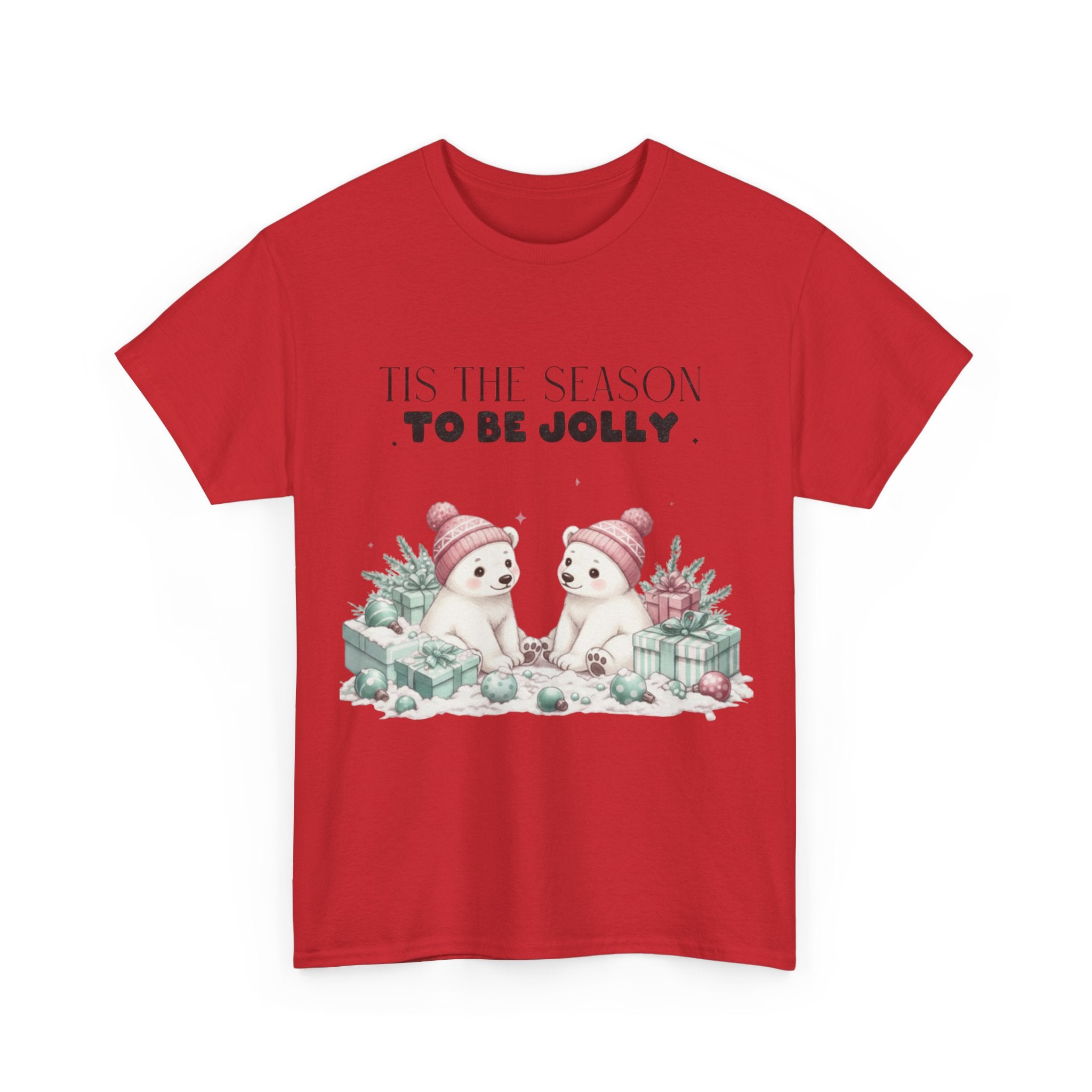T-Shirt — "Tis the Season to Be Jolly" Polar Bear Christmas Tee