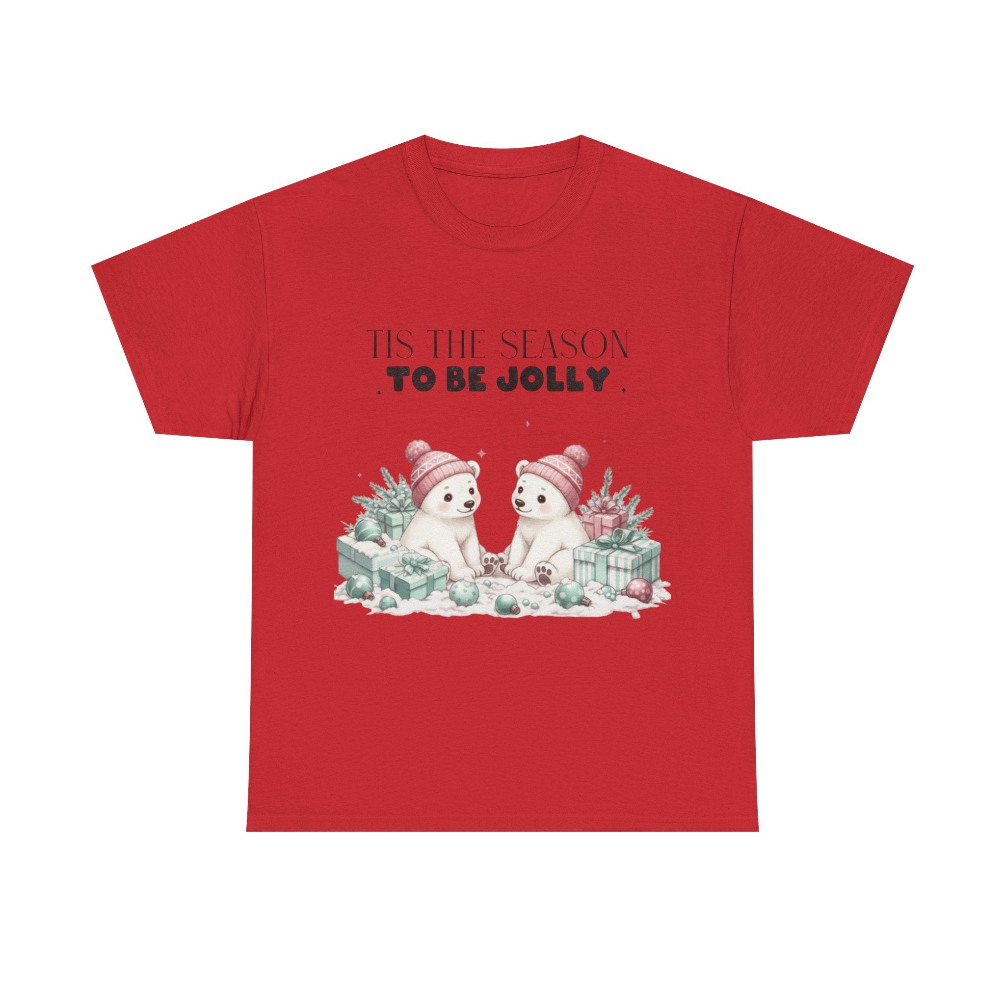 T-Shirt — "Tis the Season to Be Jolly" Polar Bear Christmas Tee